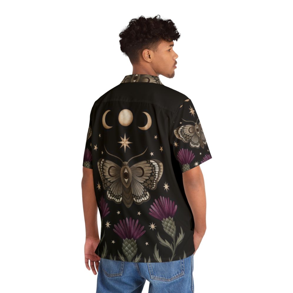 Enchanted Hawaiian shirt with moth and thistle design - People Back