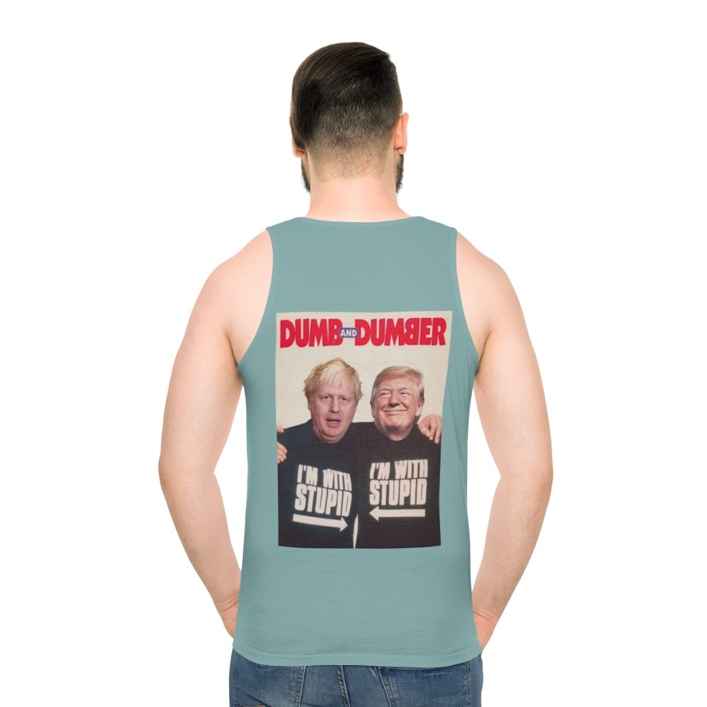 Anti-Trump and Anti-Boris Johnson Unisex Tank Top - men back