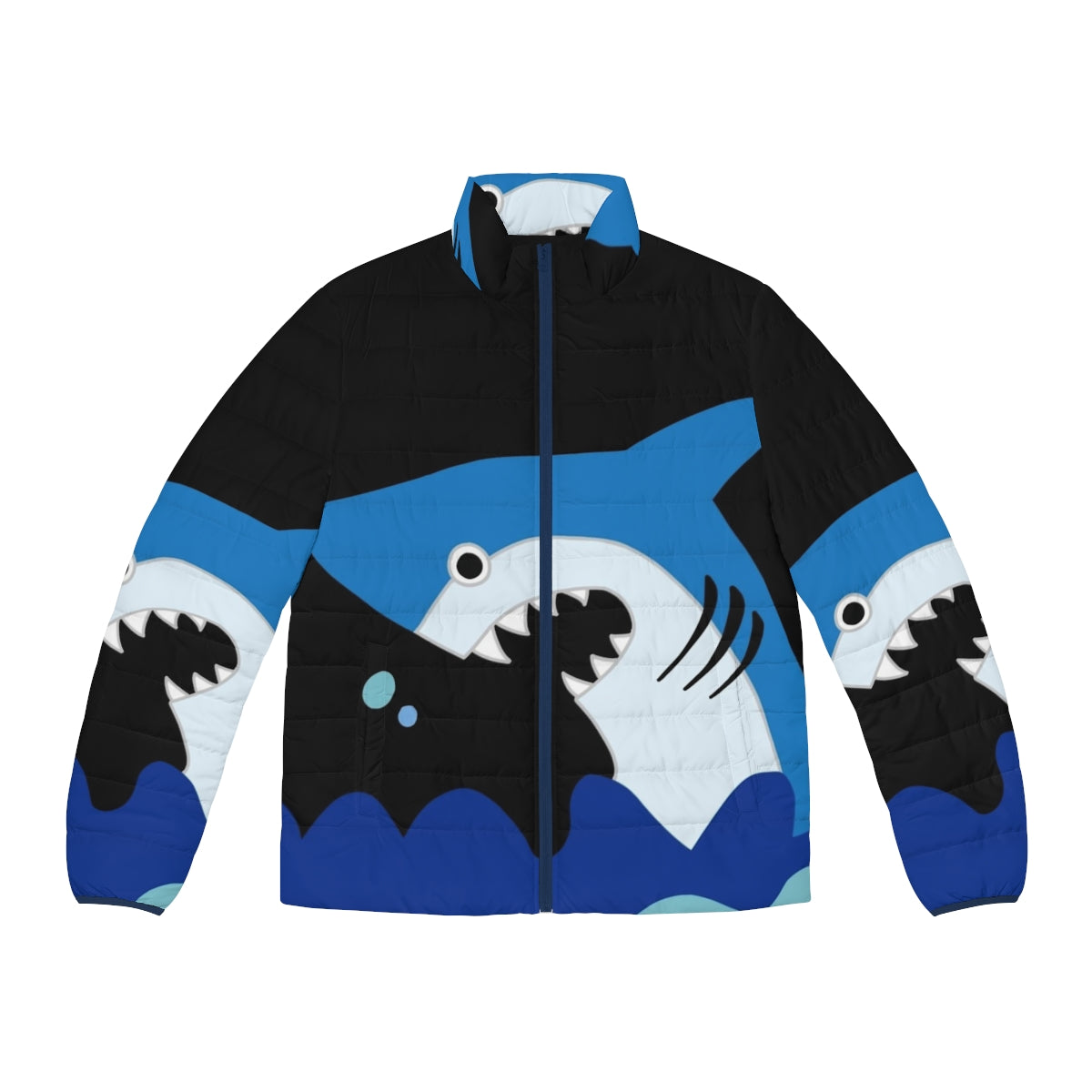 Luffy Shark Puffer Jacket with Anime-Inspired Shark Design