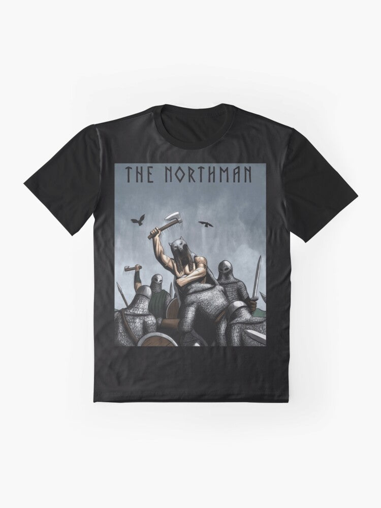 The Northman Viking Graphic T-Shirt featuring characters from the popular film - Flat lay