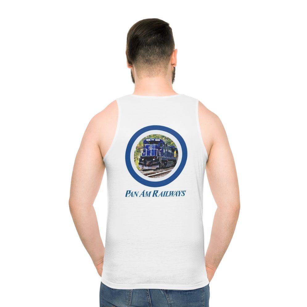 Pan Am Railway Train Driving Unisex Tank Top - men back