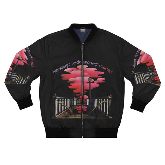 Vintage-inspired bomber jacket featuring Velvet Underground and Lou Reed design elements