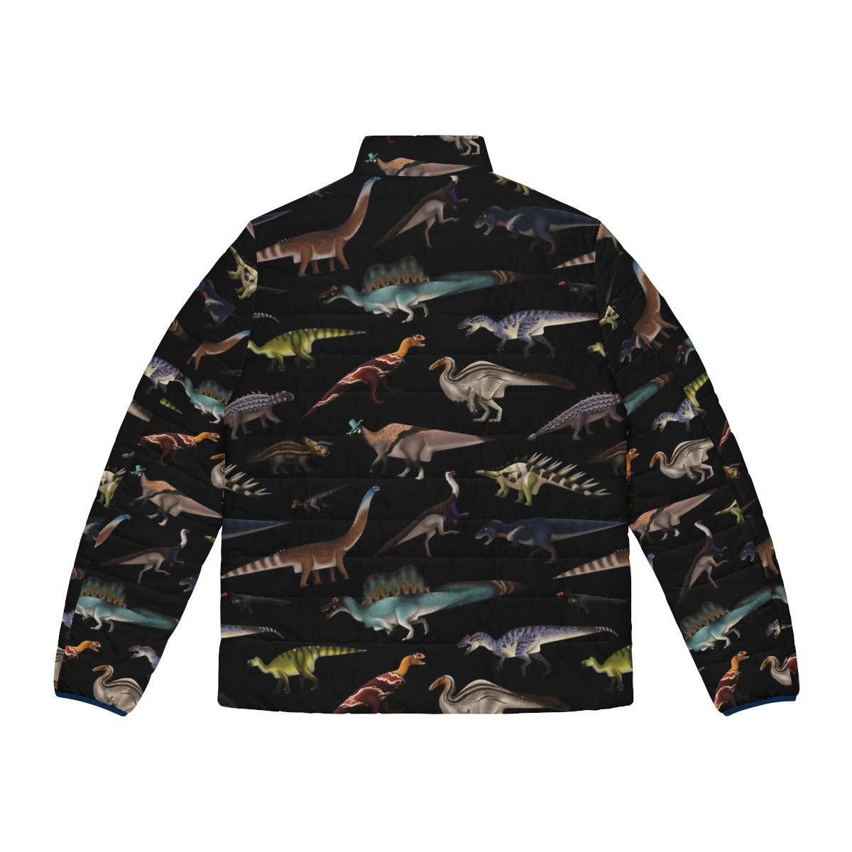 Dinosaur puffer jacket with tyrannosaurus rex graphic - Back