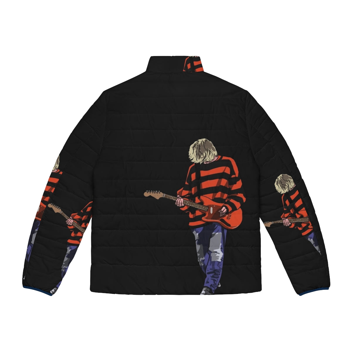 Kurt Cobain inspired Nirvana grunge puffer jacket - Back