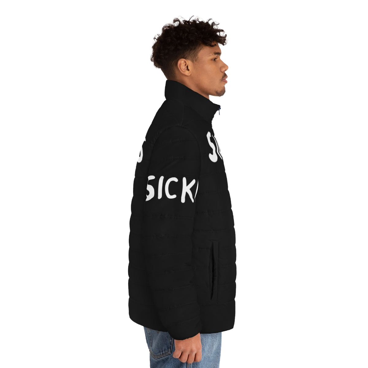 Ben Garrison inspired 'Sickos Ha Ha Yes' puffer jacket - men side right