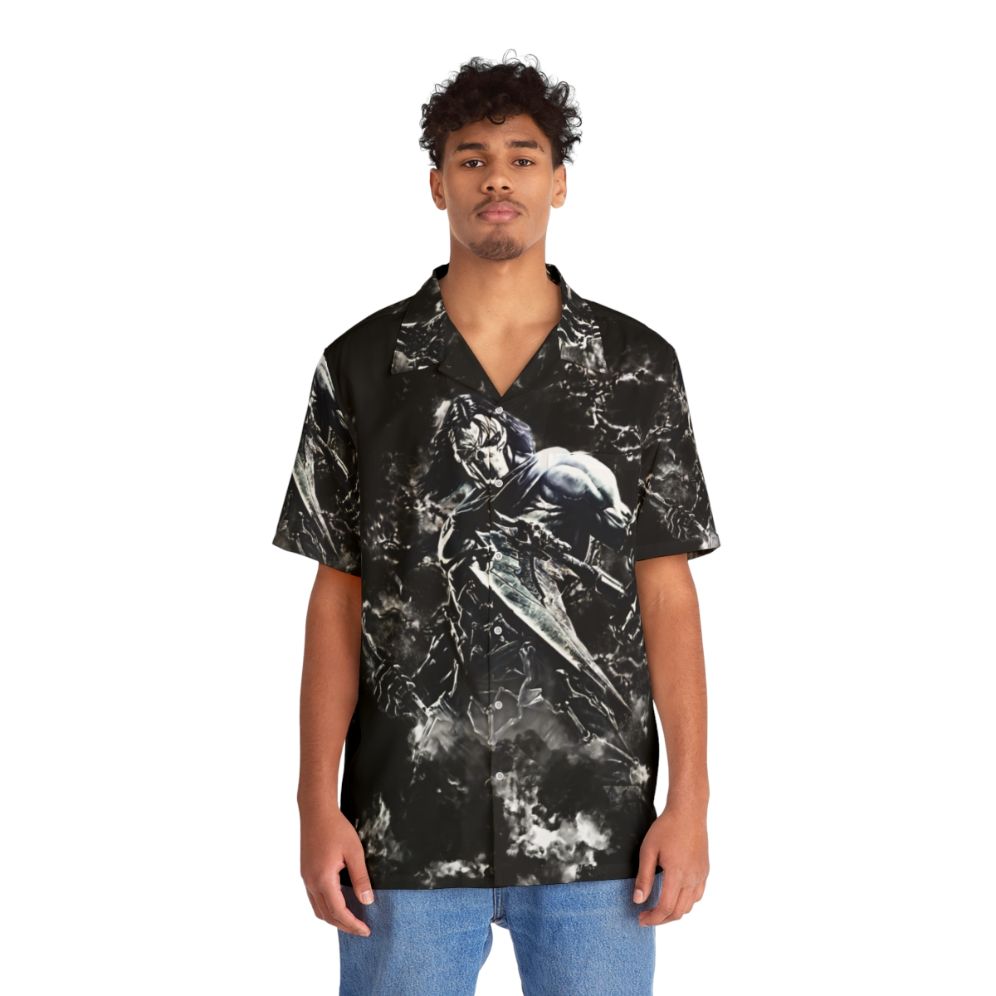 Apocalypse Hawaiian Shirt with Dark Souls and Goth Gaming Motifs - Lifestyle