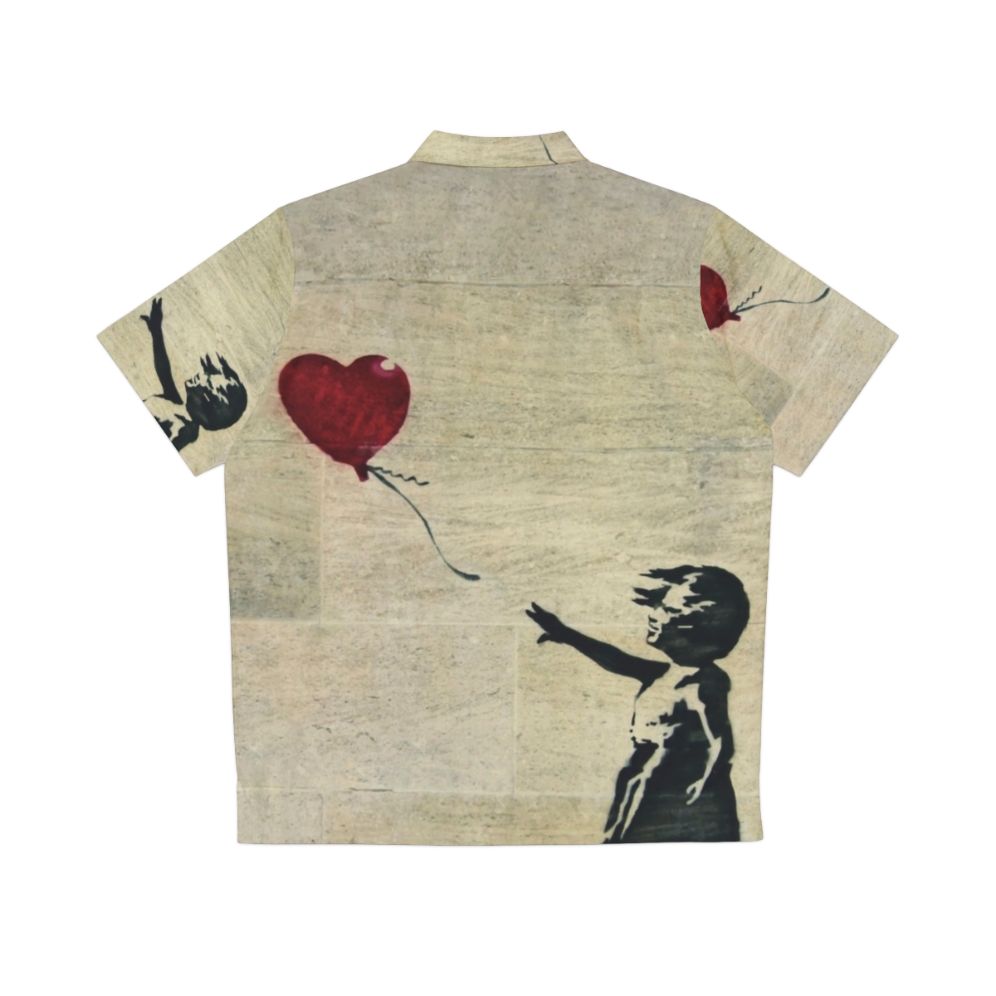 Banksy-inspired Girl With A Red Balloon Hawaiian Shirt - Back