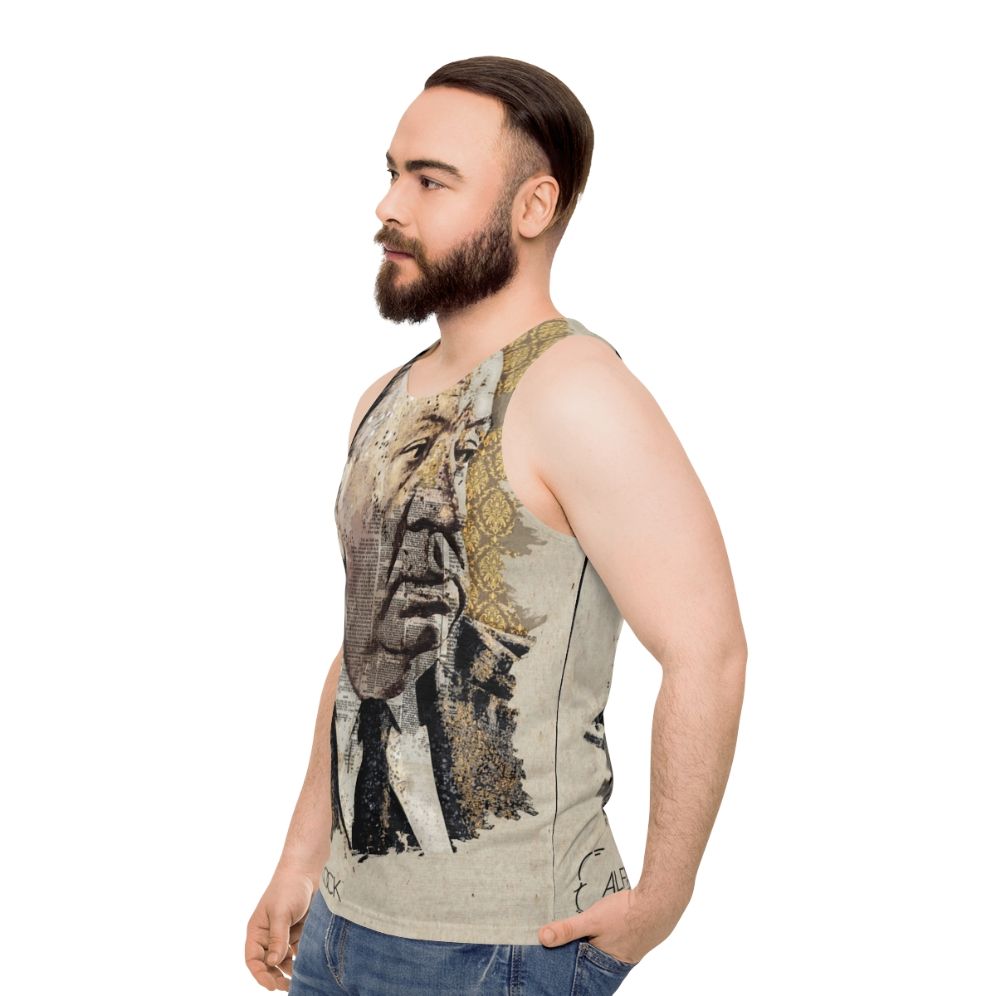 Alfred Hitchcock Movie Director Portrait Unisex Tank Top - men side