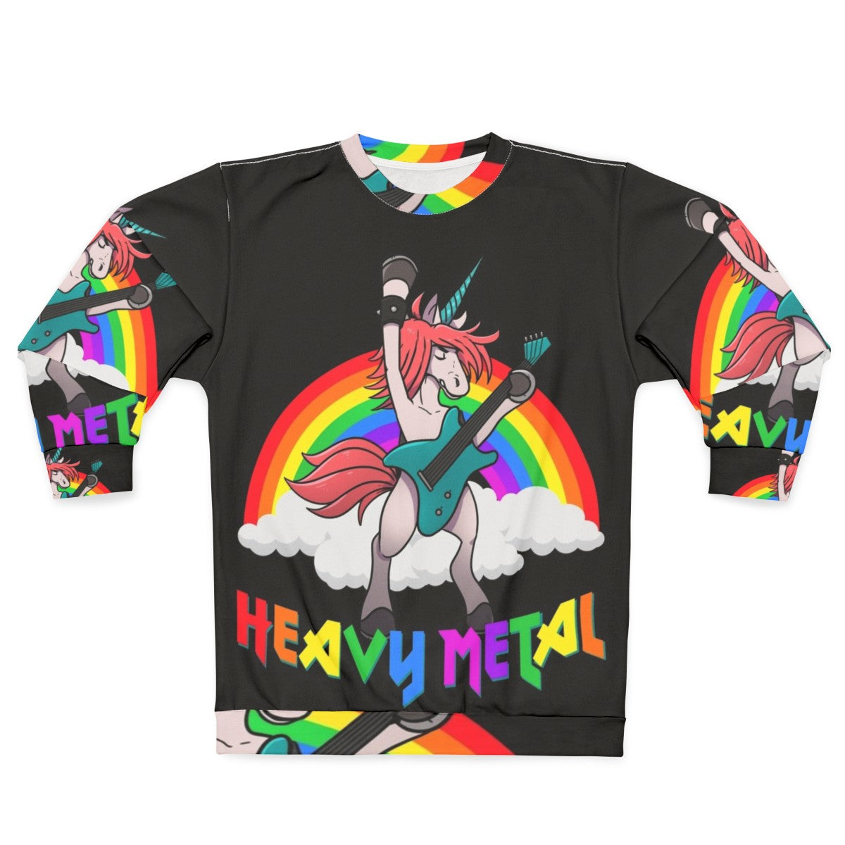 Heavy Metal Unicorn Music Guitar Sweatshirt