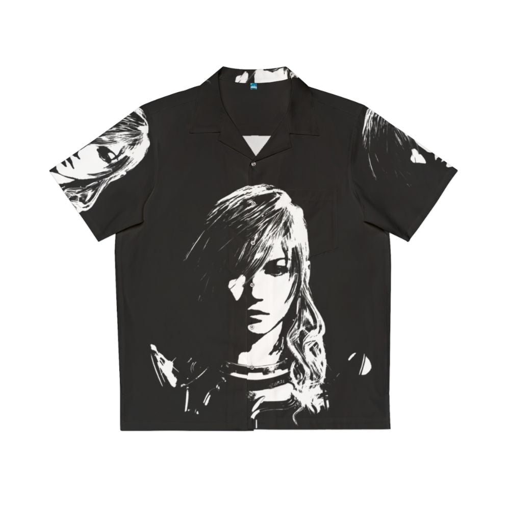 Final Fantasy XIII Lightning Character Black and White Hawaiian Shirt