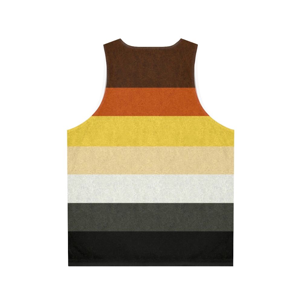 Gay bear pride flag colored background unisex tank top - Back