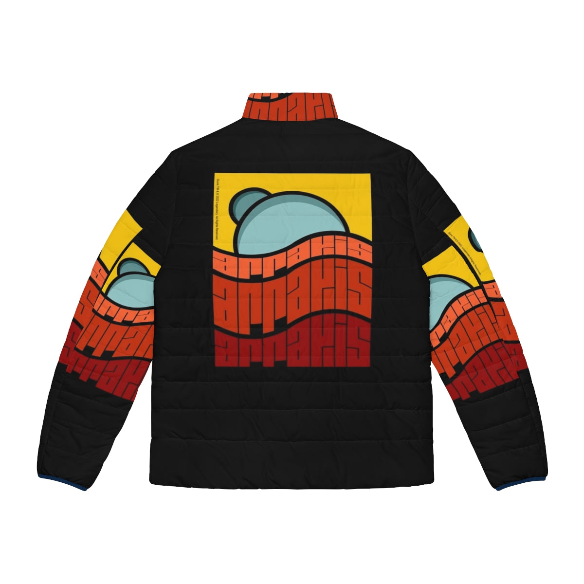 Arrakis Dune Poster Design Puffer Jacket featuring sci-fi movie inspired graphics - Back