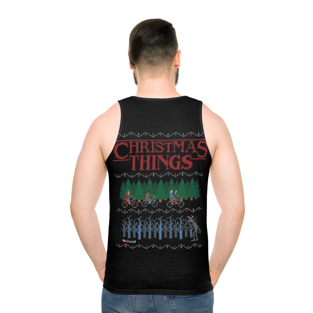 "Christmas Things" Unisex Tank Top Featuring Stranger Things Theme - men back