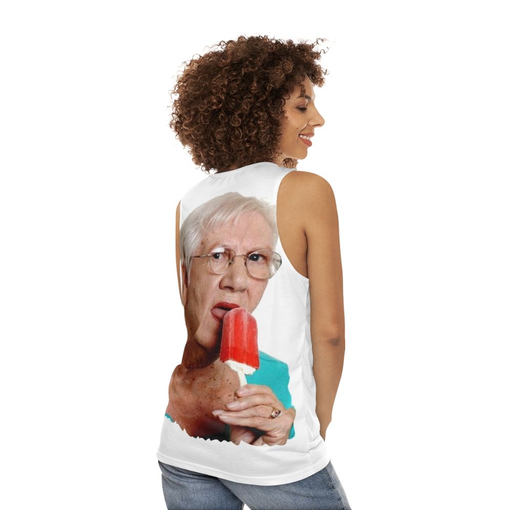 Funny granny ice cream unisex tank top - women back