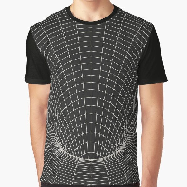 Event Horizon Sci-Fi Graphic T-Shirt with black hole, space, and astronomy elements