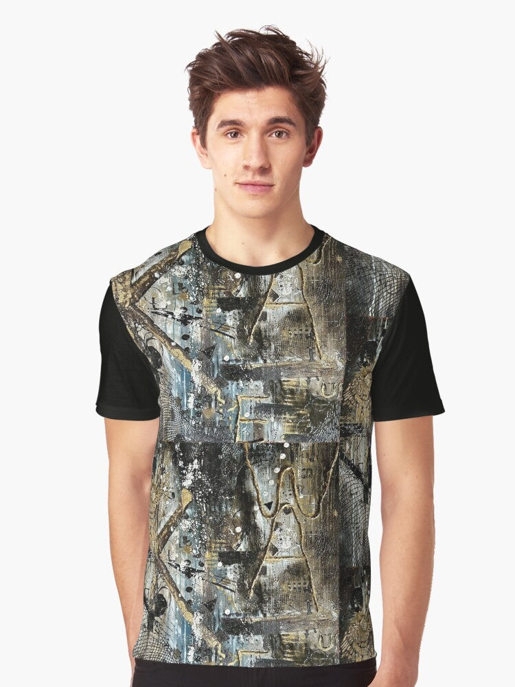 Graphic t-shirt with abstract "Wake Up" design, motivational and inspirational - Men