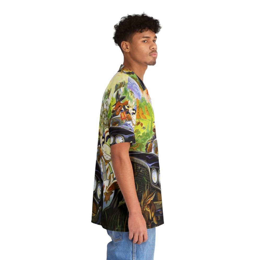 Retro Gamer Hawaiian Shirt with Hit The Road Adventure Design - People Pight