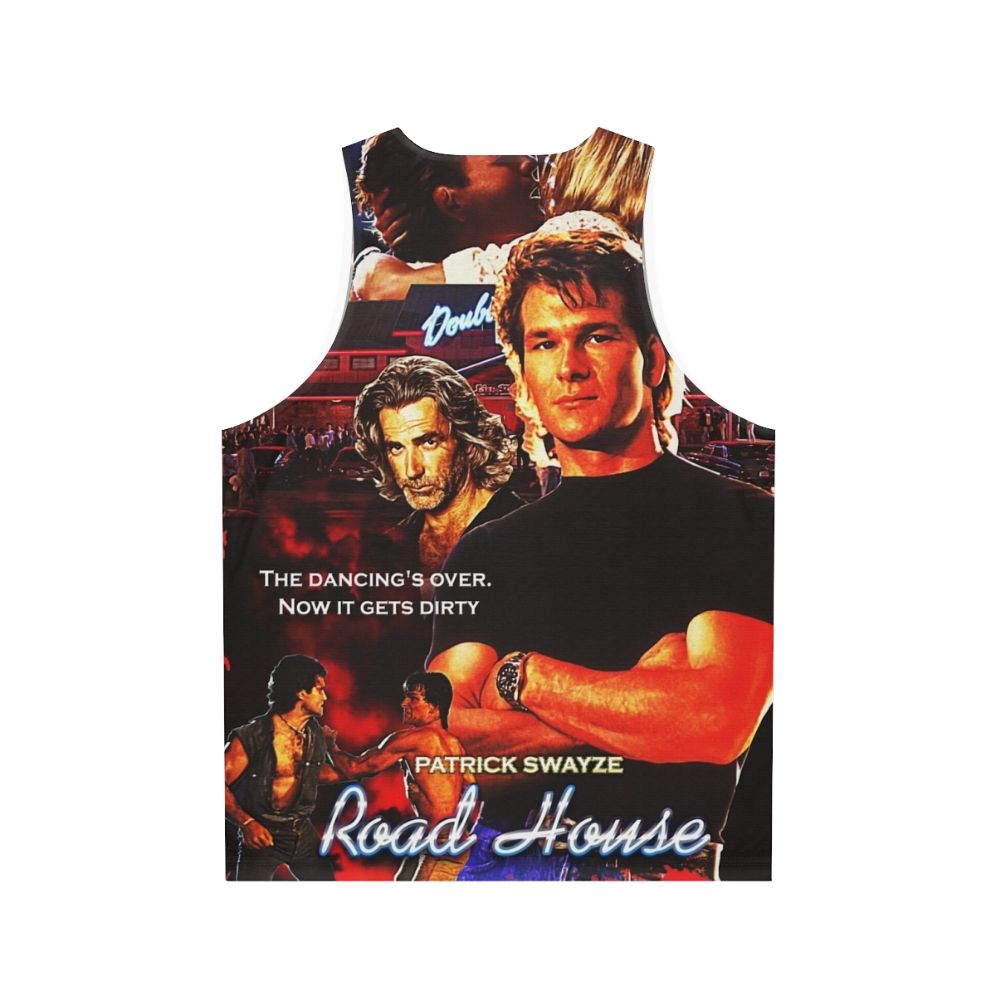 Patrick Swayze wearing the Road House unisex tank top - Back