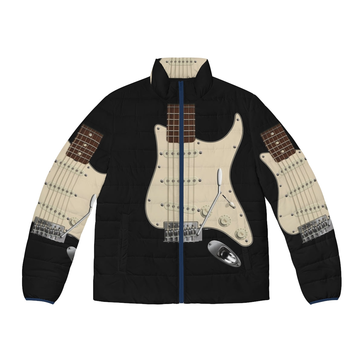 Strat style guitar digital illustration puffer jacket