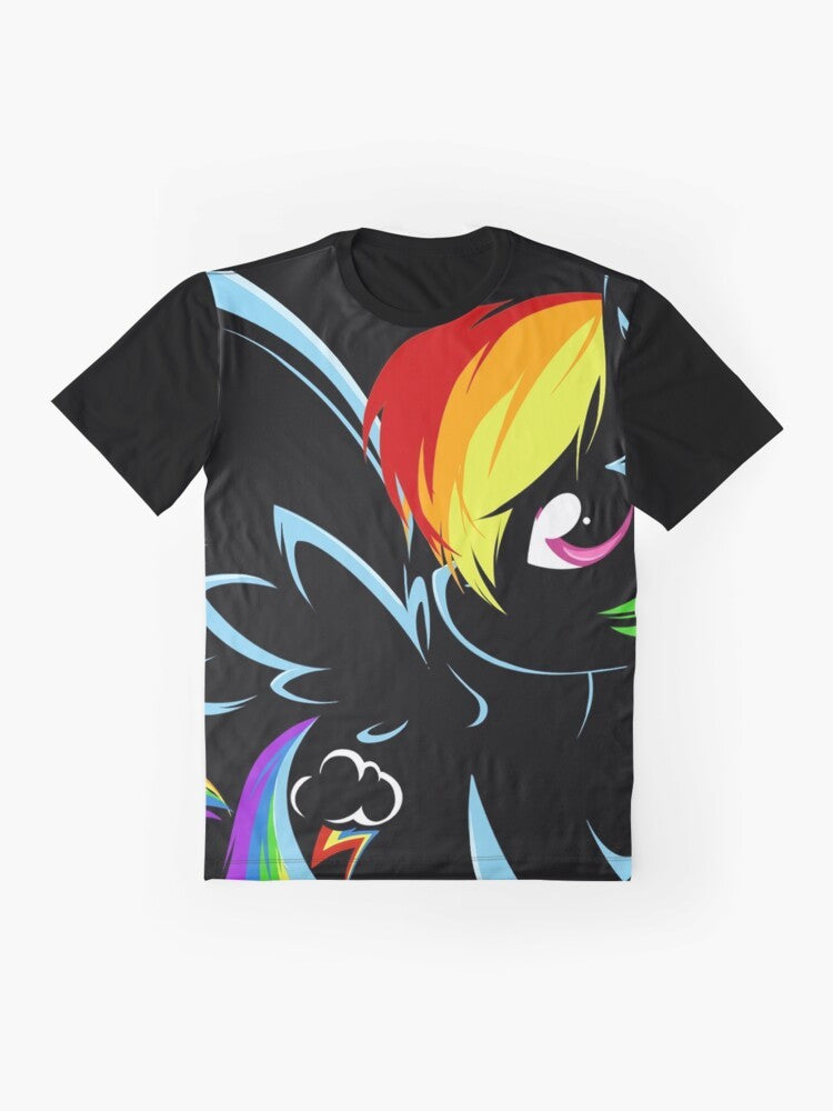 Vibrant Rainbow Dash graphic t-shirt for My Little Pony fans - Flat lay