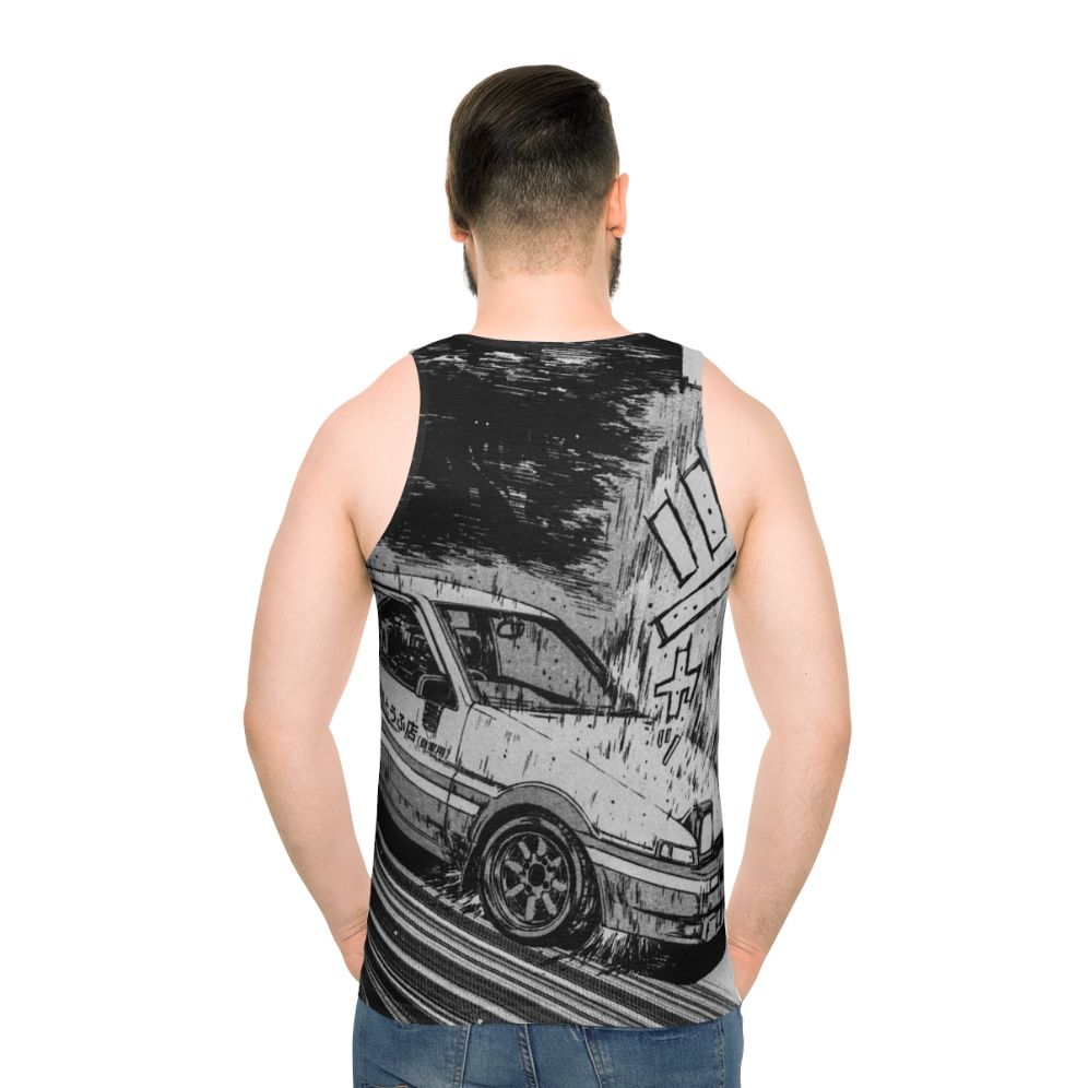 Initial D Ae86 drifting unisex tank top - men back