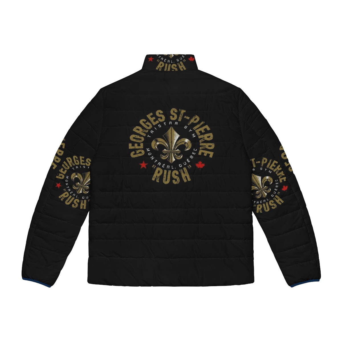 Georges St Pierre Champion Variant Puffer Jacket featuring MMA and martial arts inspired design - Back