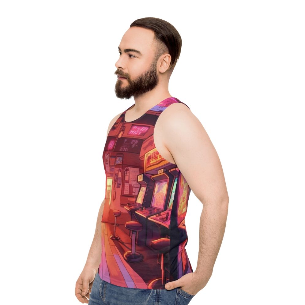 Retro Arcade Inspired Stranger Things Unisex Tank Top - men side