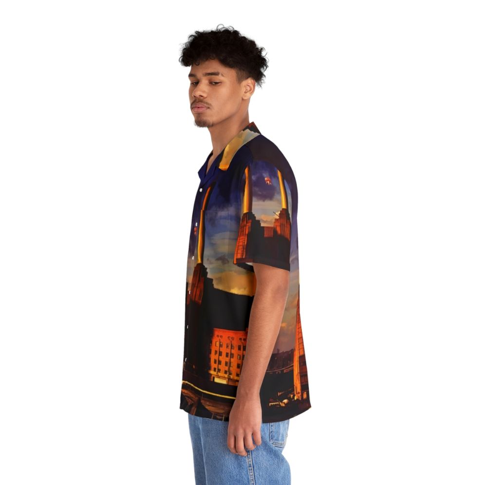 Vibrant Hawaiian shirt featuring a psychedelic tropical animal print design - People Left