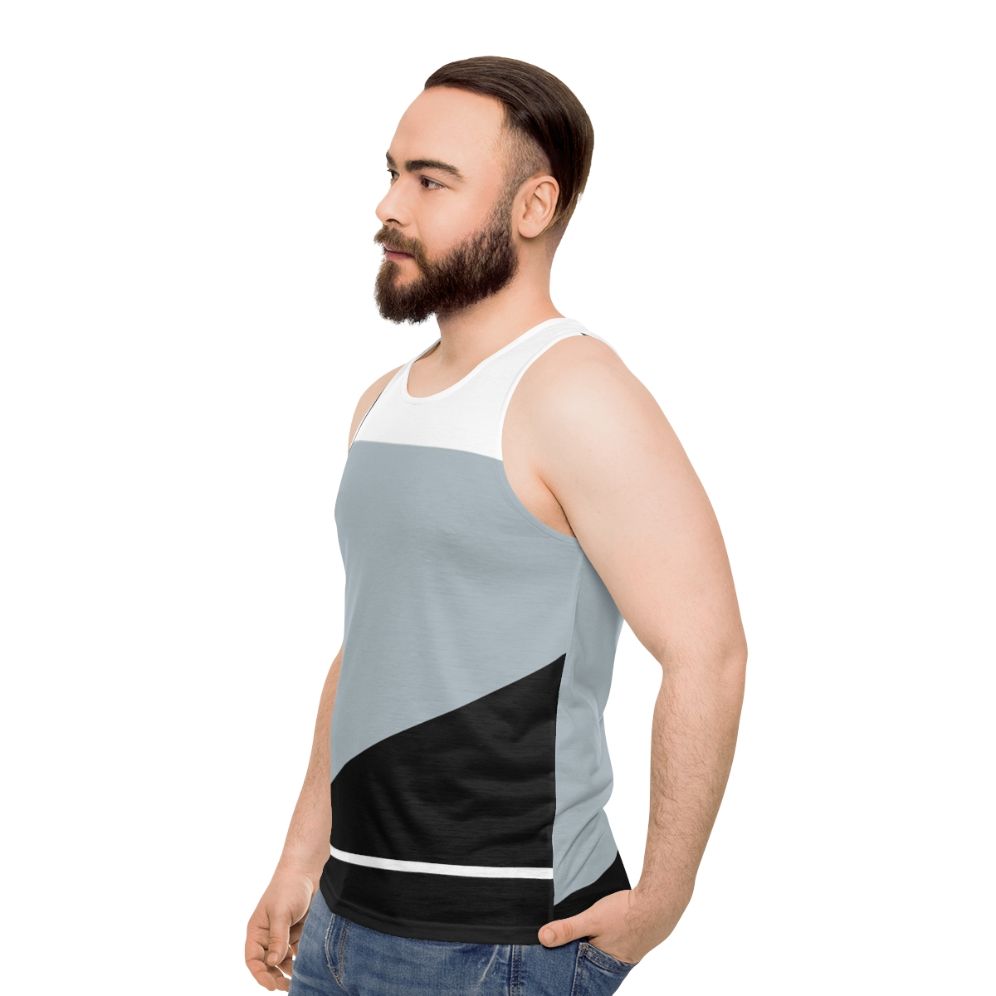 Geometric Abstract Minimalist Unisex Tank Top - men side