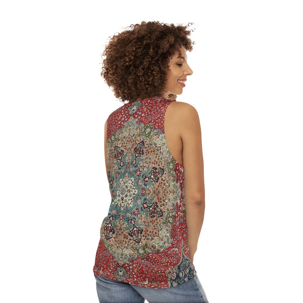 Vintage Antique Persian Rug Print Unisex Tank Top - women back