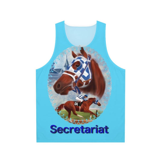 Secretariat racehorse portrait on a unisex tank top