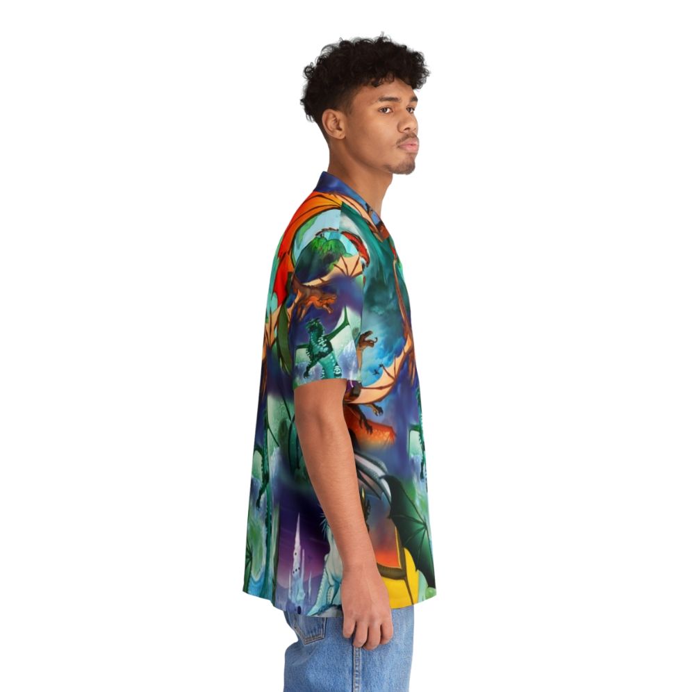 Wings of Fire themed dragon pattern Hawaiian shirt - People Pight