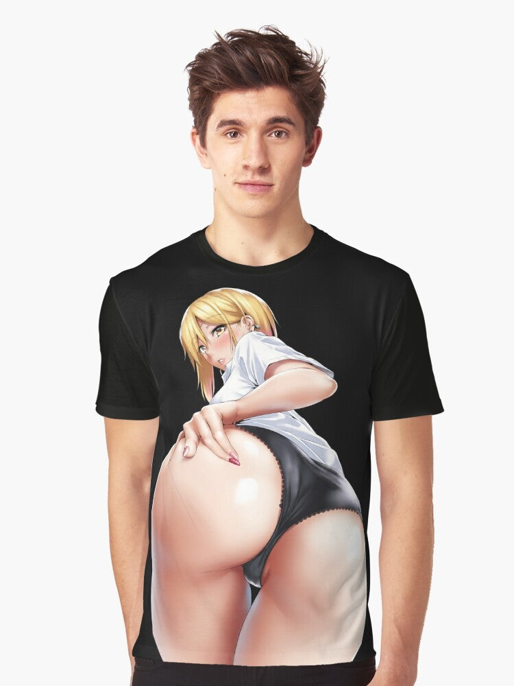 Cute and naughty hentai anime girl graphic on a t-shirt - Men