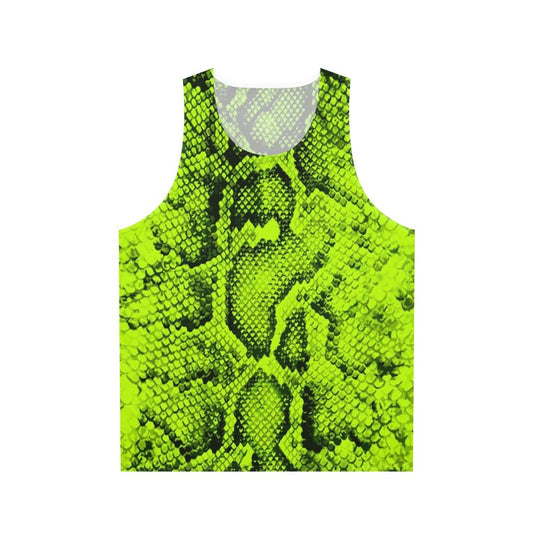 Lime snakeskin unisex tank top