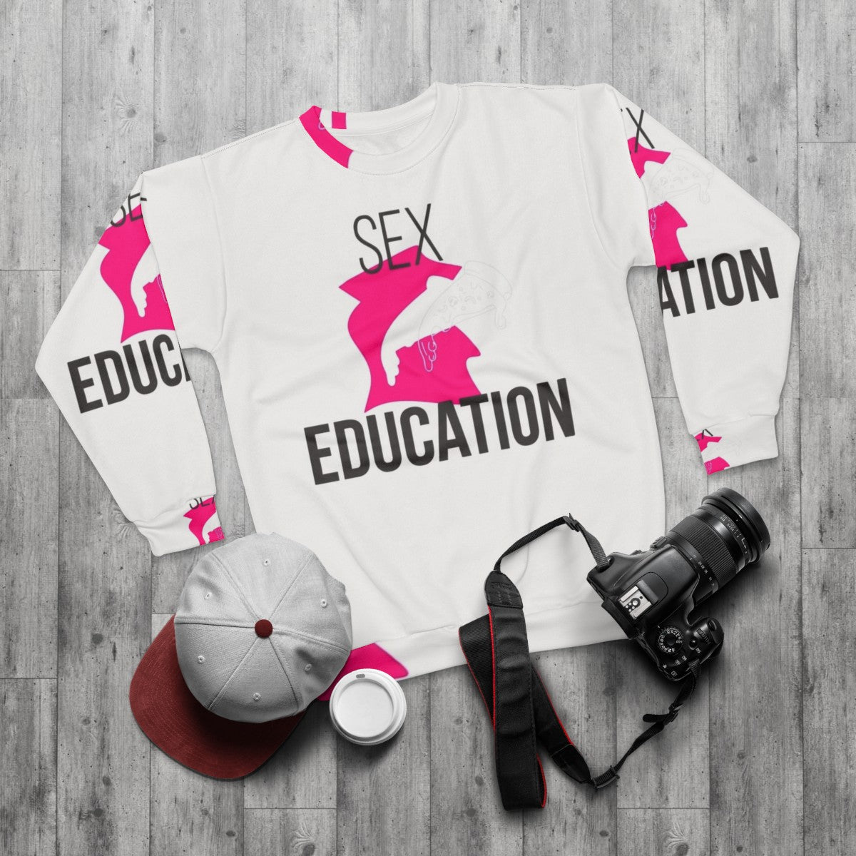 Sex Education Netflix Sweatshirt featuring the show's logo - flat lay