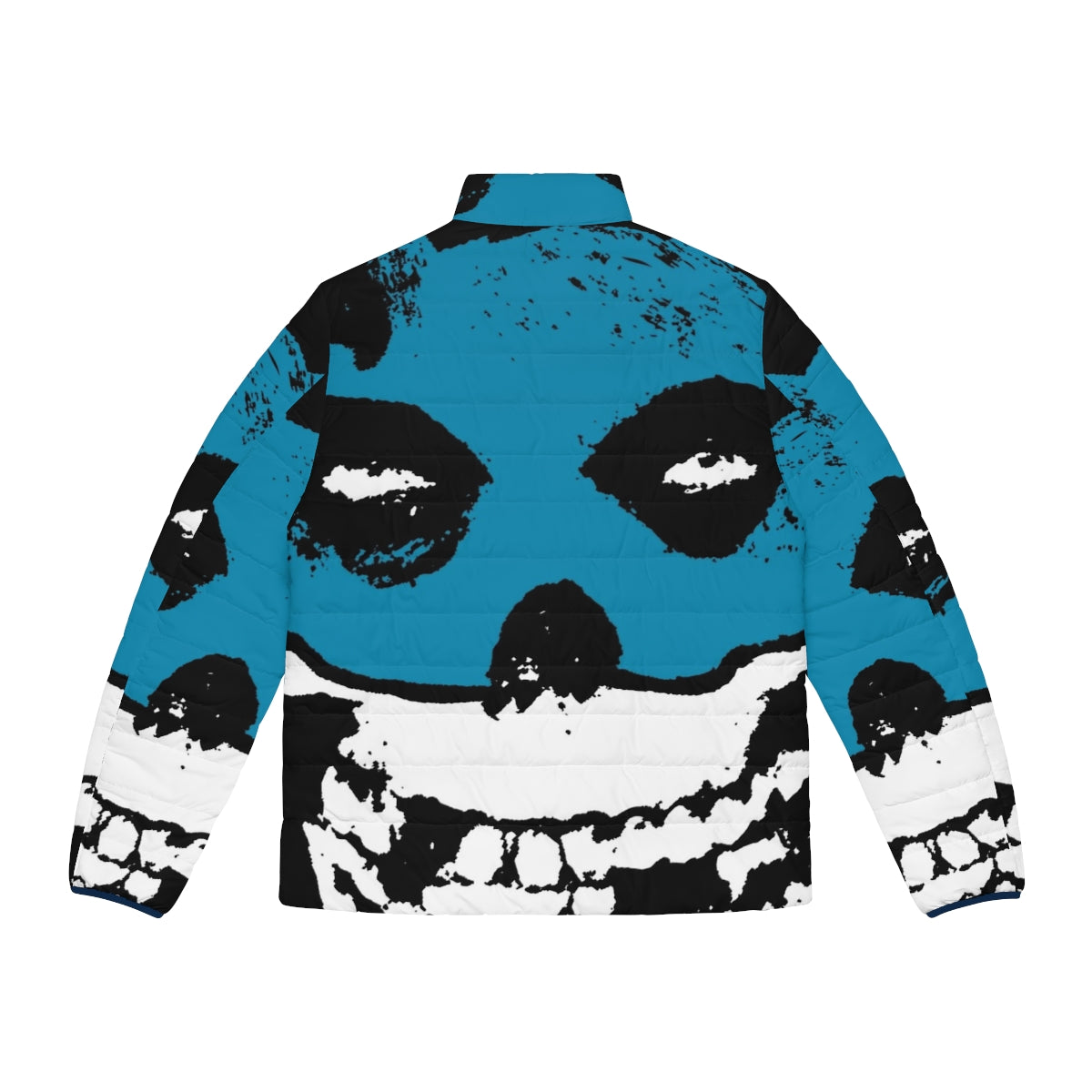 Bat Fiend Horror Puffer Jacket with gothic punk and retro 80s superhero design - Back