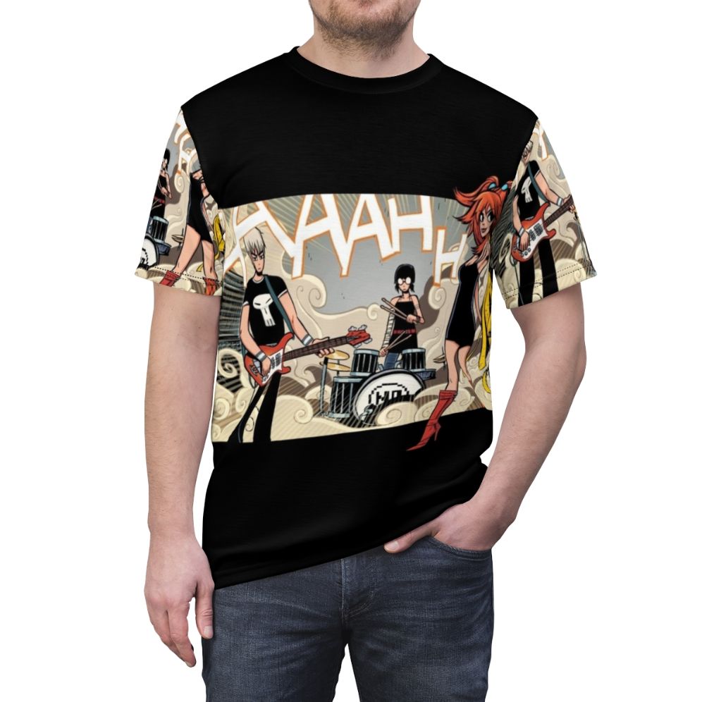 Graphic tee featuring the band The Clash at Demonhead from the Scott Pilgrim series - men front