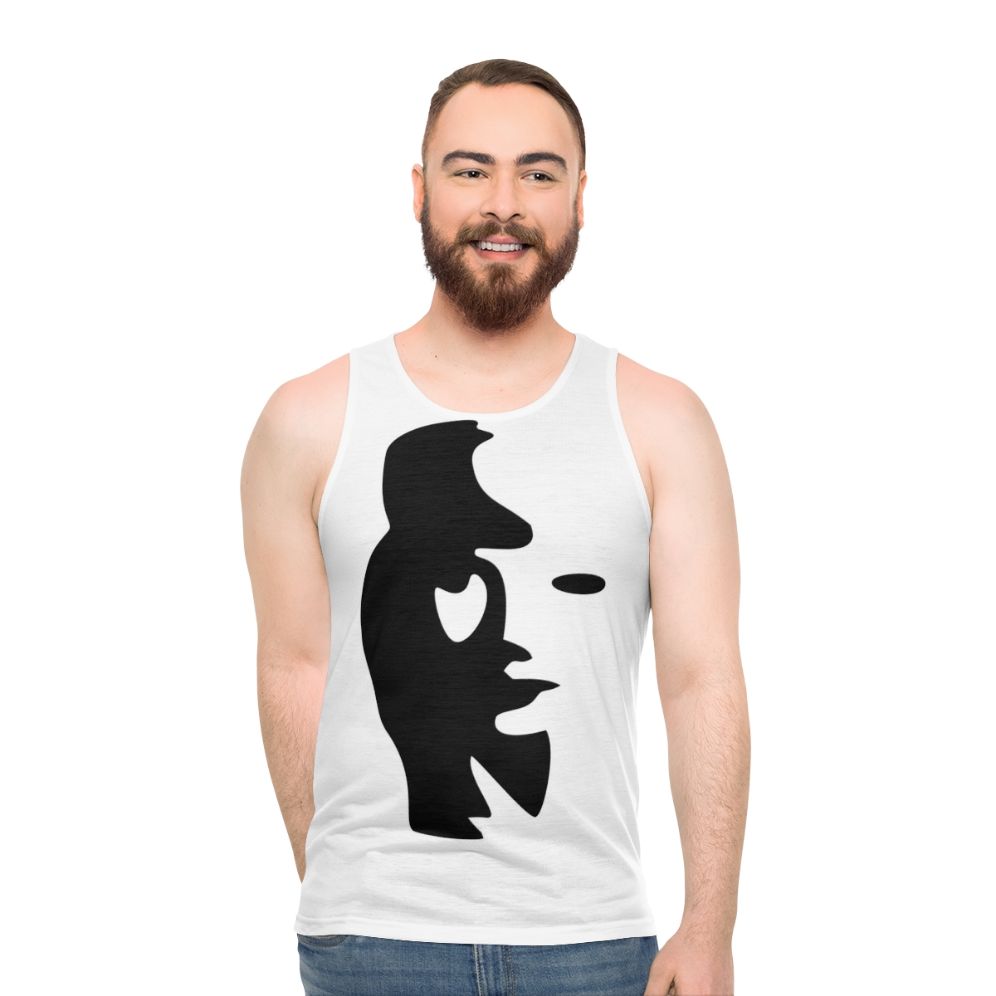 Optical illusion saxophone player unisex tank top - men