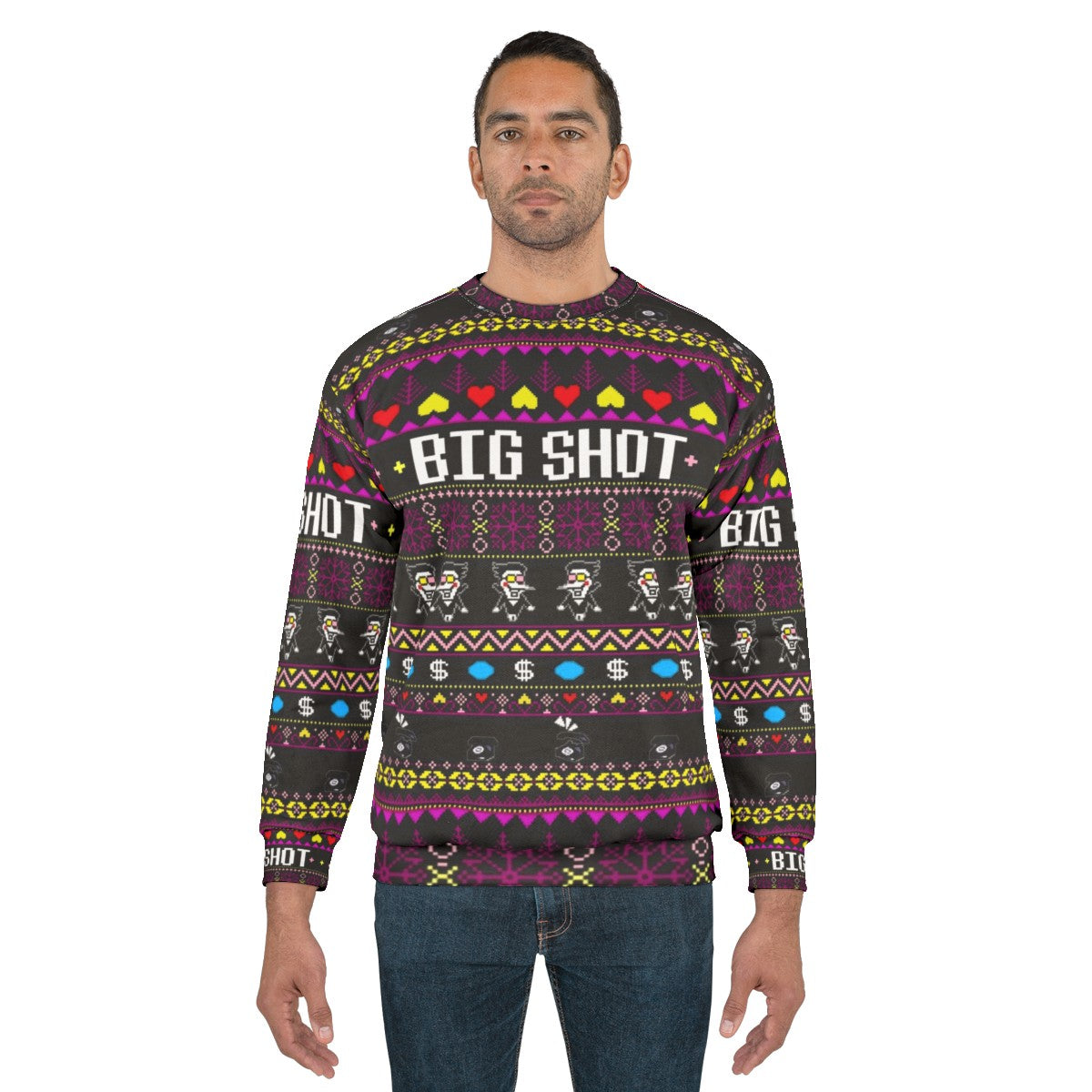 Spamton's Big Shot Kromer Krismas Gaming Sweatshirt - men