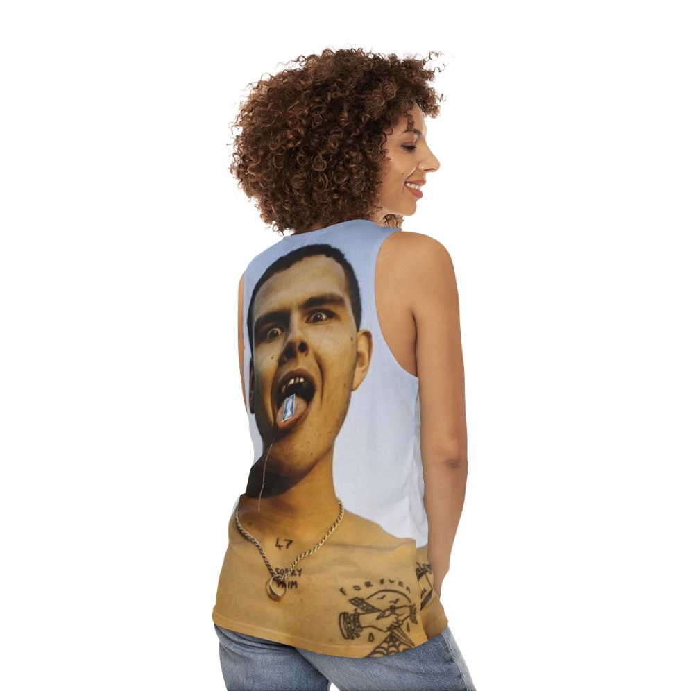 Slowthai Unisex Tank Top with Brockhampton Inspired Graphic - women back