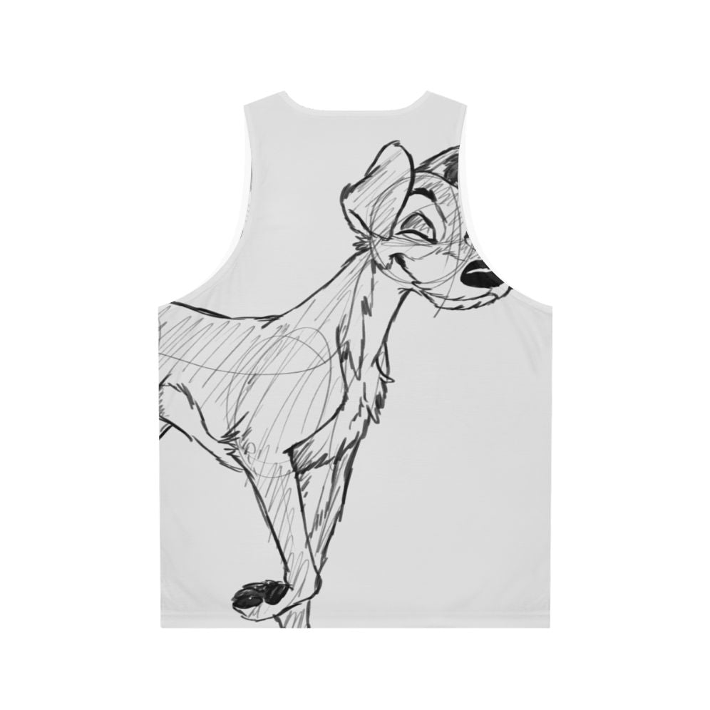 Tramp Sketch Disney Unisex Tank Top - Back