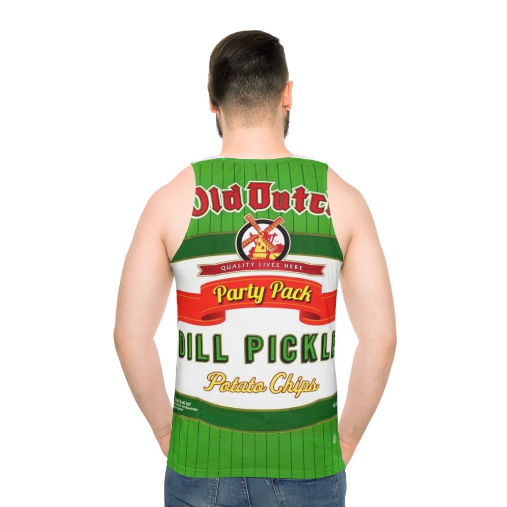 Old Dutch Dill Pickle Chips Unisex Tank Top - men back