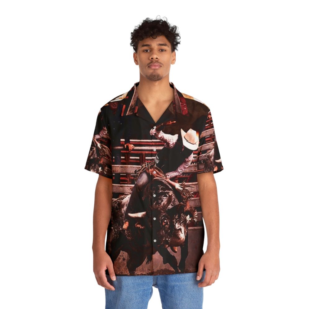 Bucking Bull Hawaiian Shirt for Outdoor Adventures - People Front