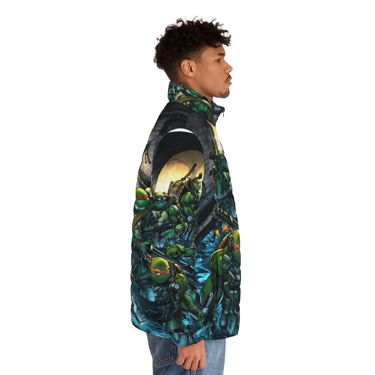 Teenage Mutant Ninja Turtles Navy Seals Puffer Jacket featuring military and tactical design - men side right