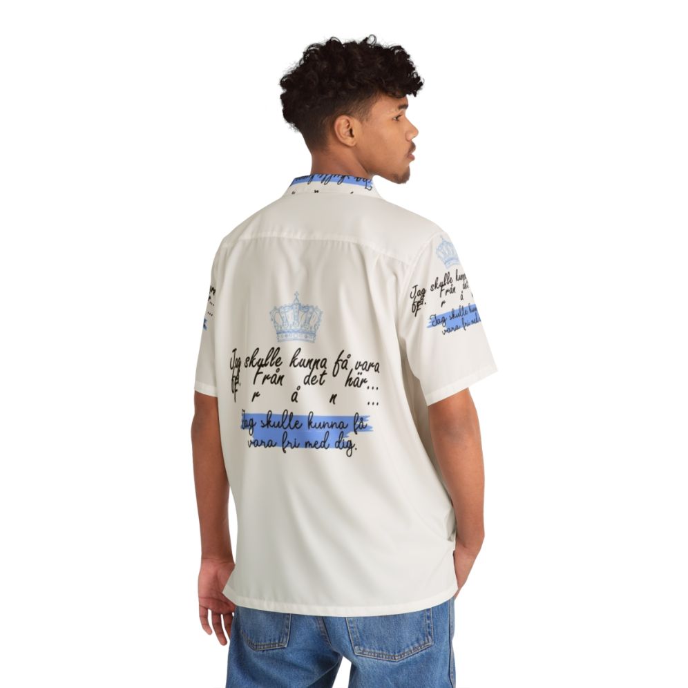 Young Royals Hawaiian Shirt with Love Quotes and Line Art Design - People Back