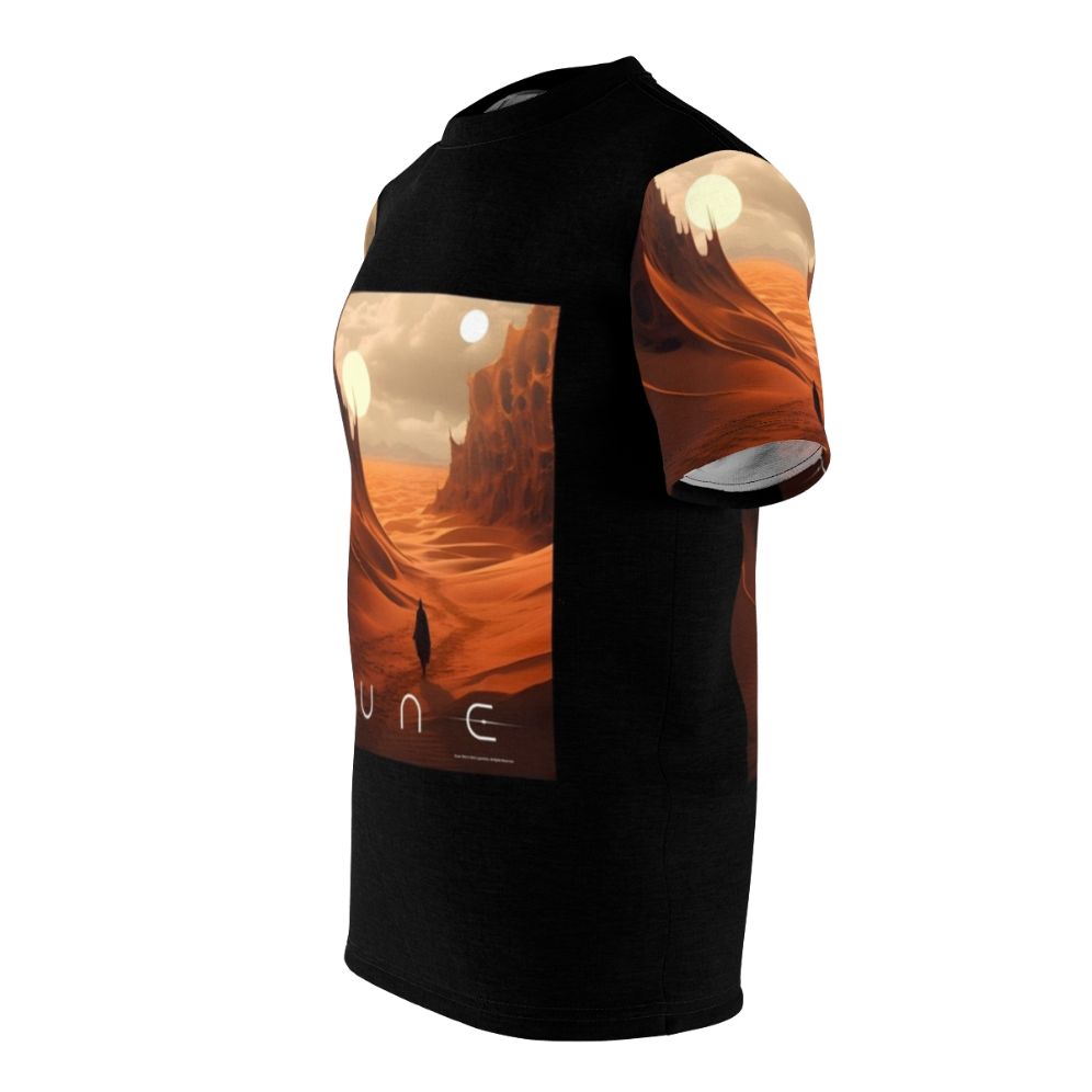 Dune-Inspired Fan Art T-Shirt with Sci-Fi Imagery - men left