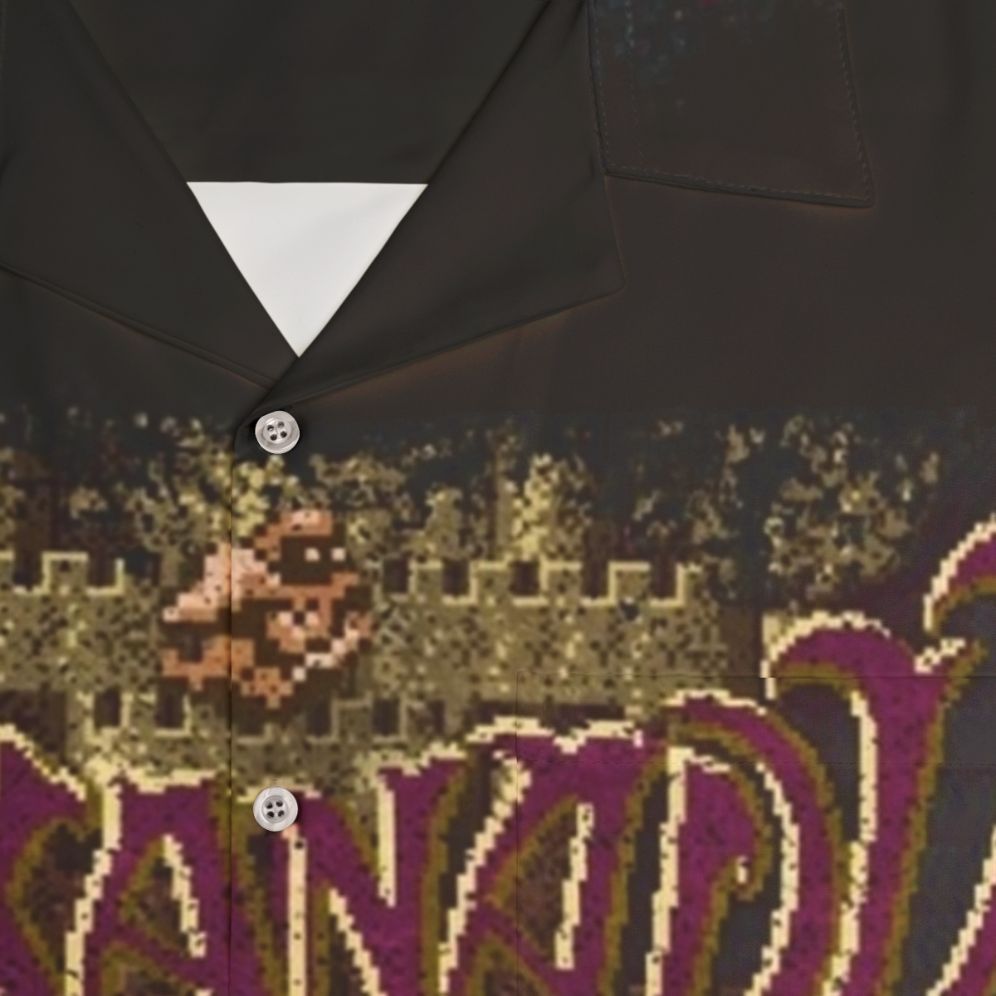 Retro gaming Hawaiian shirt with pixel art 8-bit design - Detail