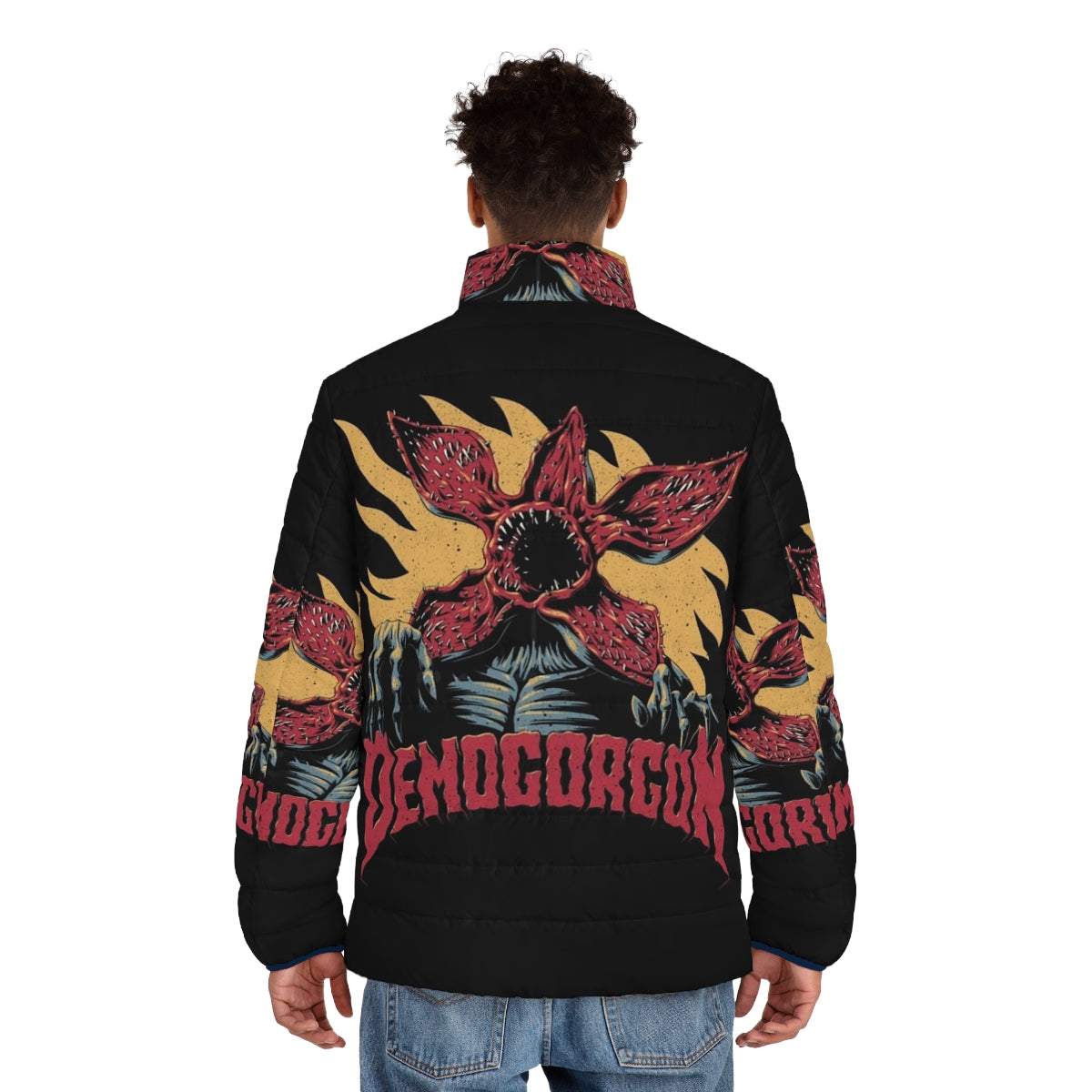 Demogorgon Puffer Jacket inspired by the hit Netflix series Stranger Things - men back