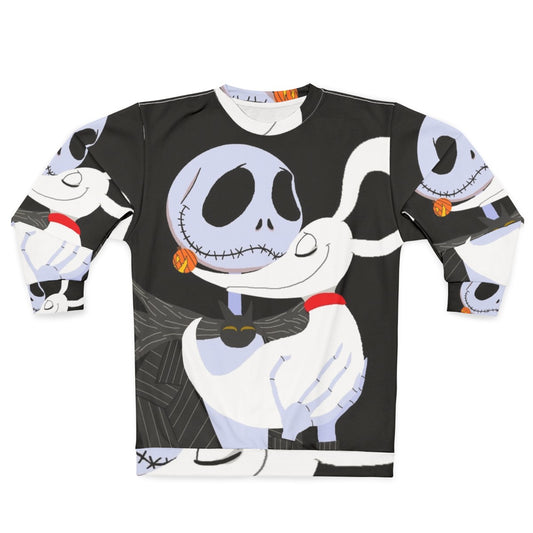 Zero the Ghost Dog and Jack Skellington Halloween Sweatshirt