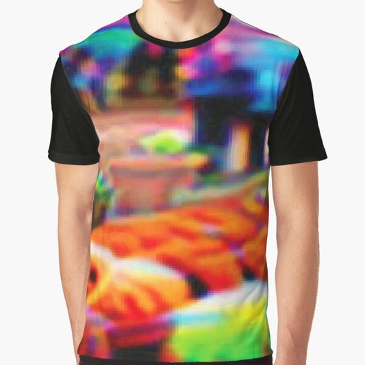 Adversarial anti-facial recognition invisibility camouflage graphic t-shirt design